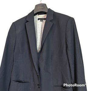 🌟HP!🌟 Ann Taylor Suiting All-Season Stretch Two Button Jacket Navy Size 4